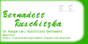 bernadett ruschitzka business card
